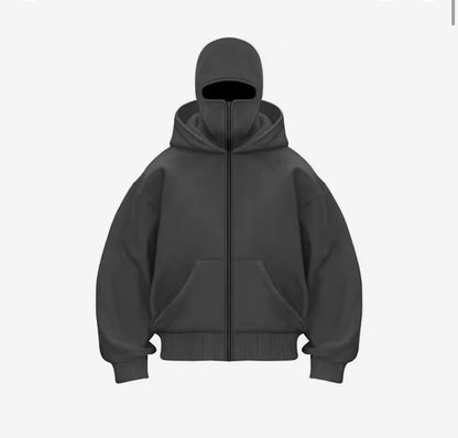 NOIRÉVA™ Arctic Shadow Fleece Balaclava Hoodie