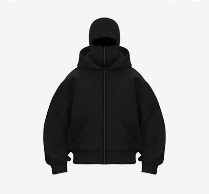 NOIRÉVA™ Arctic Shadow Fleece Balaclava Hoodie