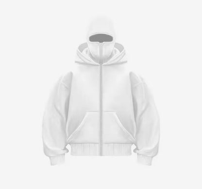 NOIRÉVA™ Arctic Shadow Fleece Balaclava Hoodie